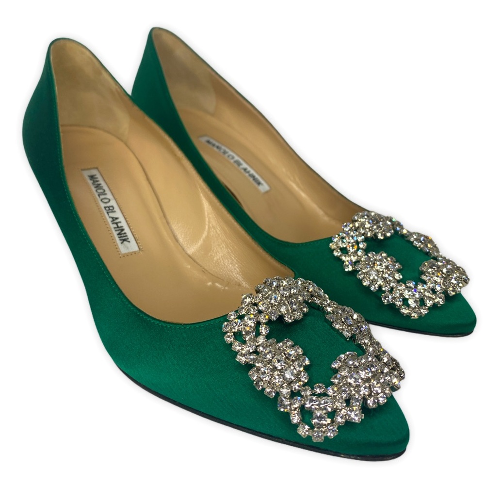 Manolo Blahnik Hangisi Satin Kitten Pumps ❗️SOLD❗️